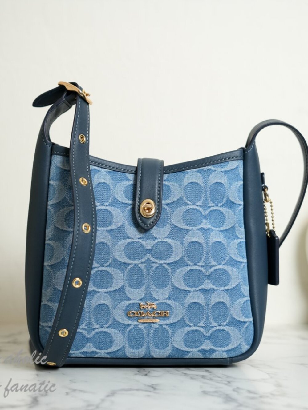 Coach CCZ44 Hadley Mini Crossbody Bag In Signature Denim Gold/Indigo NWT